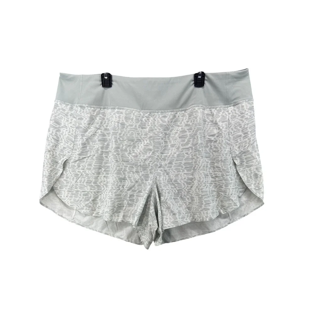 Athleta Shorts‎ Sz 3X Printed Run With It Shorts Liner Grey White 3.5